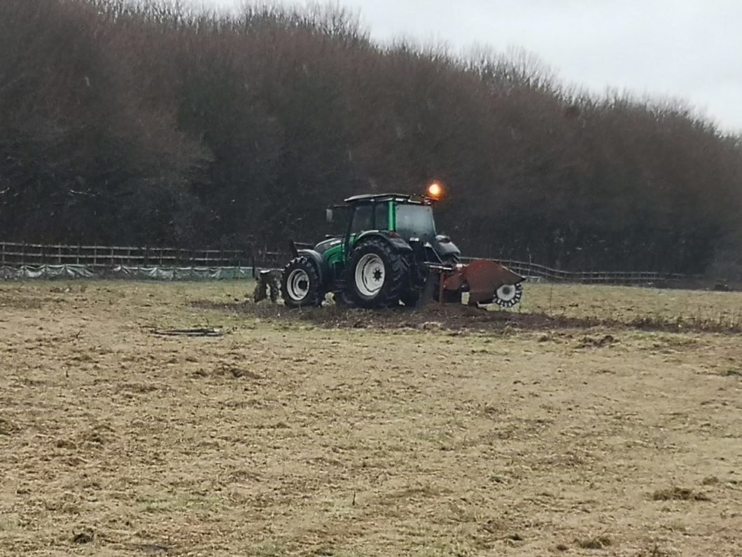 A PTO Mounted Stump Grinder in Action